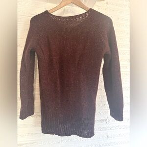 Hand knitted wool tweed sweater